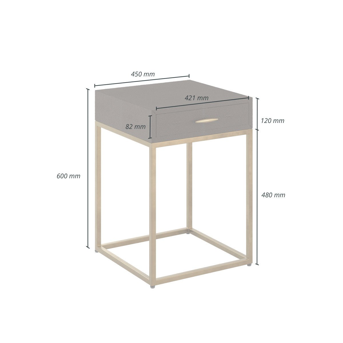 Hampton Bedside | Brown Shagreen - OPULENT co