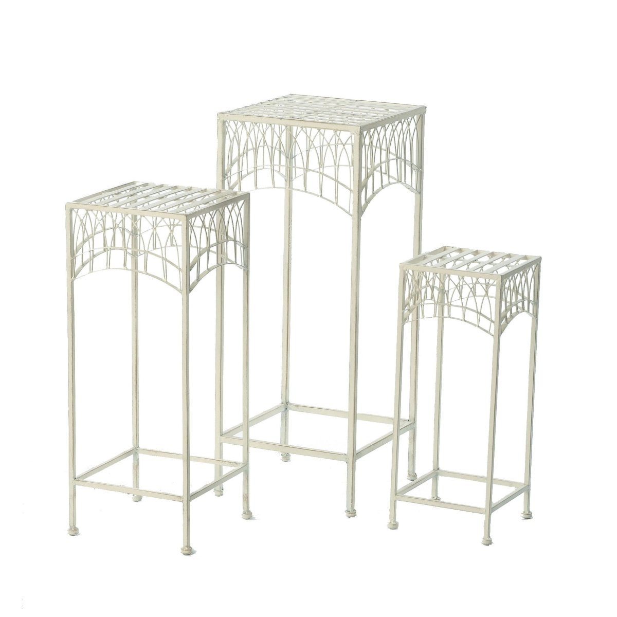Hampton Garden Side Tables | Plant Stands | Set of 3 | Cream - OPULENT Co