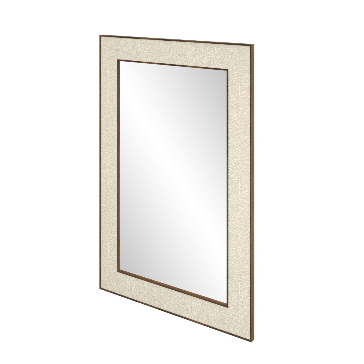 Hampton Mirror | Small Rectangular | Ivory Shagreen - OPULENT co