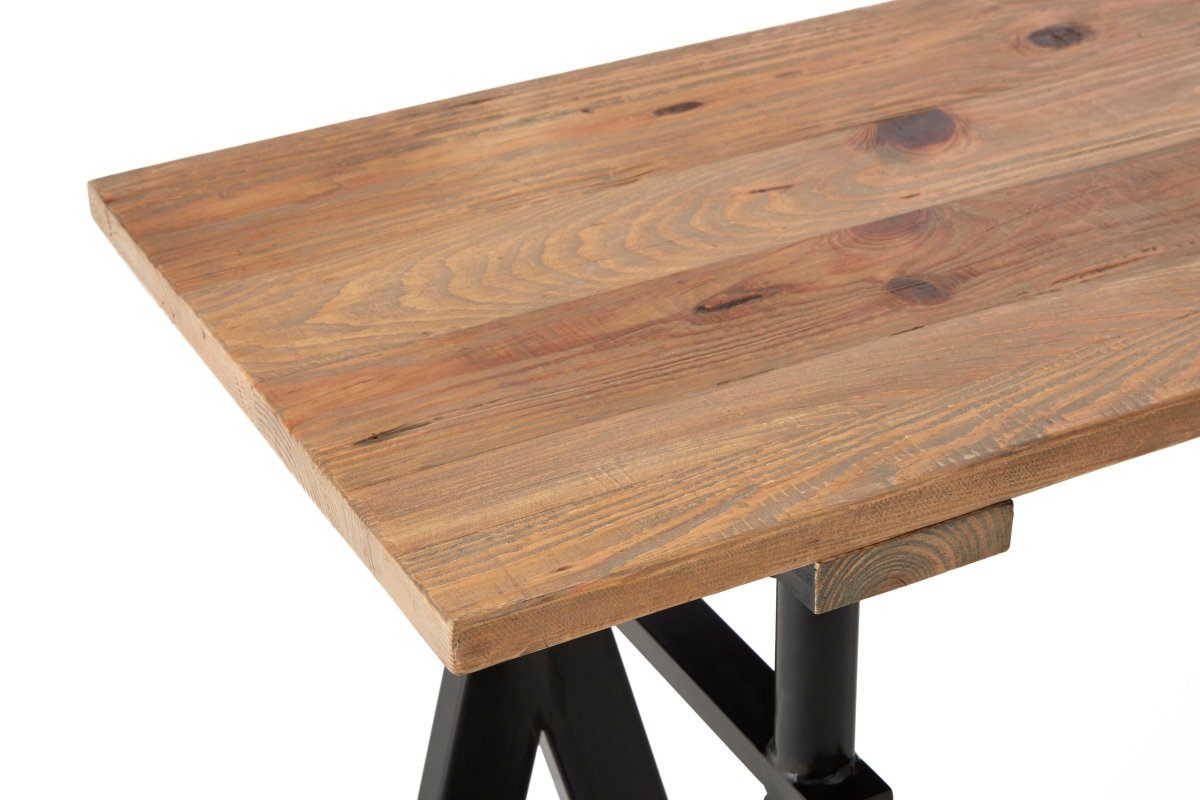 Heath Pine Wood And Iron Console Table - OPULENT co