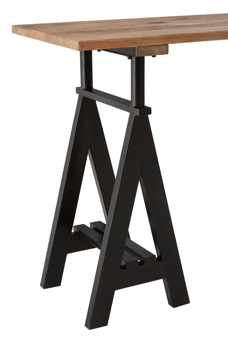 Heath Pine Wood And Iron Console Table - OPULENT co
