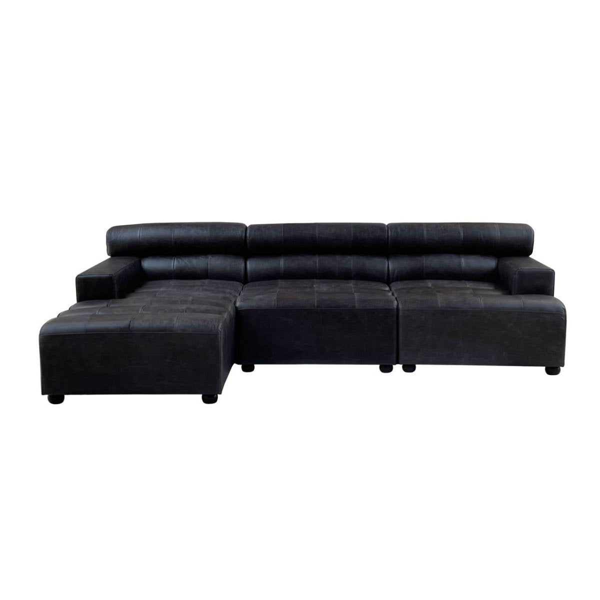 Imperial Left Arm Leather Seat Sofa - OPULENT co