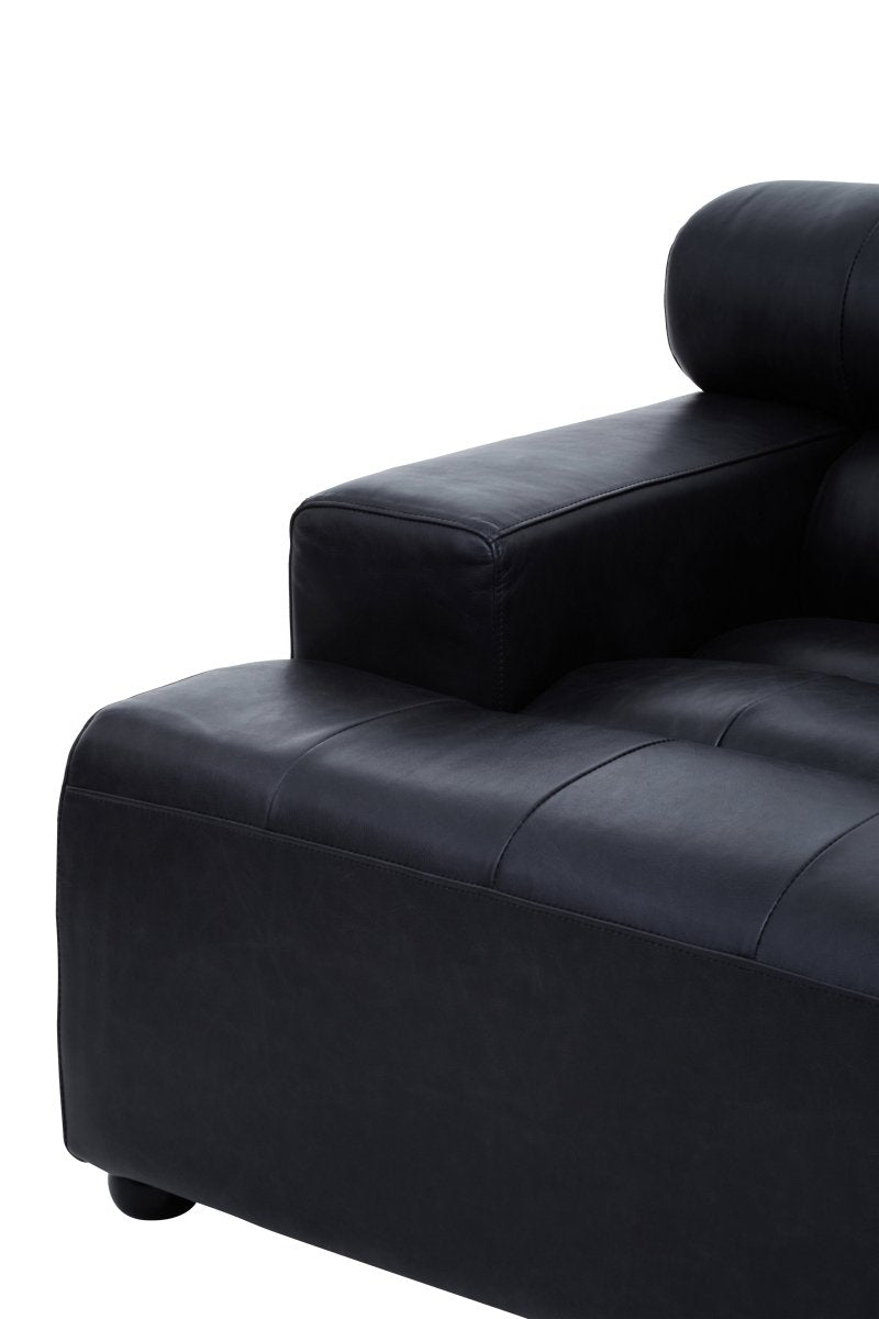 Imperial Left Arm Leather Seat Sofa - OPULENT co