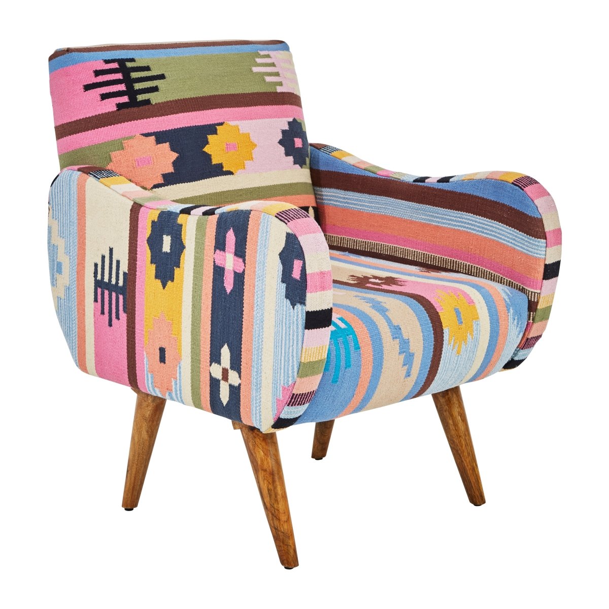 Kefena Multi Coloured Fabric Chair - OPULENT co