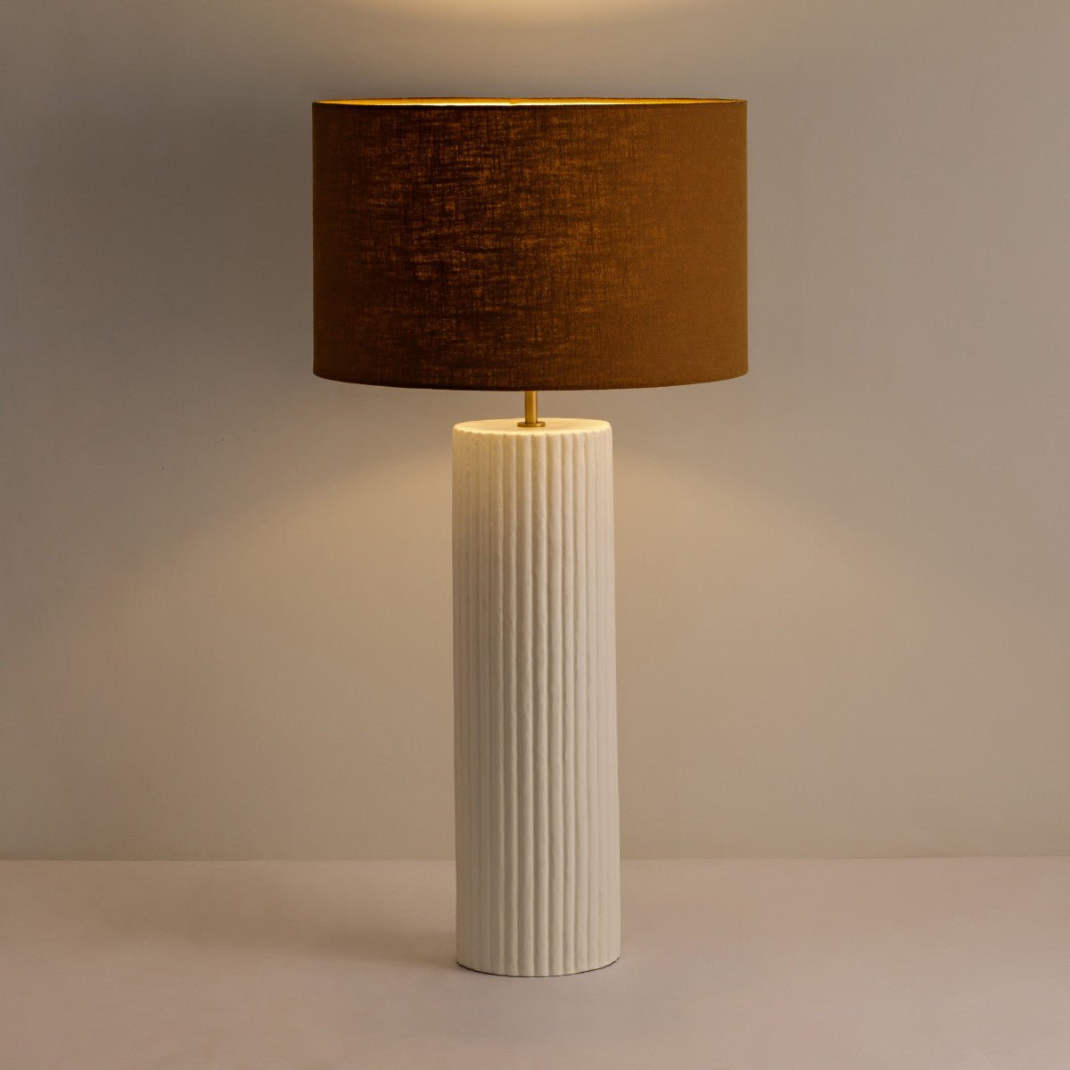 Lamp - Large Ribbed Gesso - OPULENT co