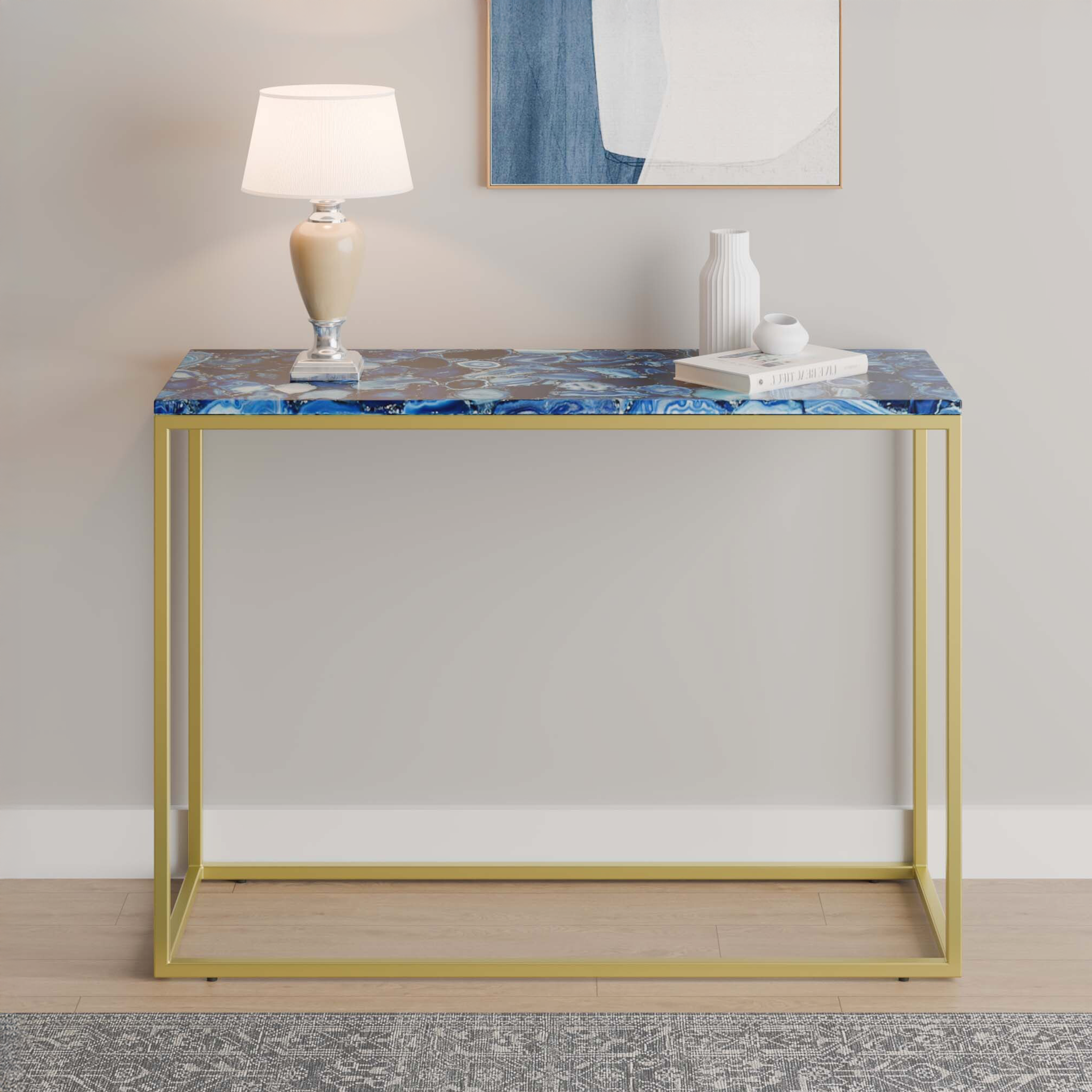 Moss Agate Console Table