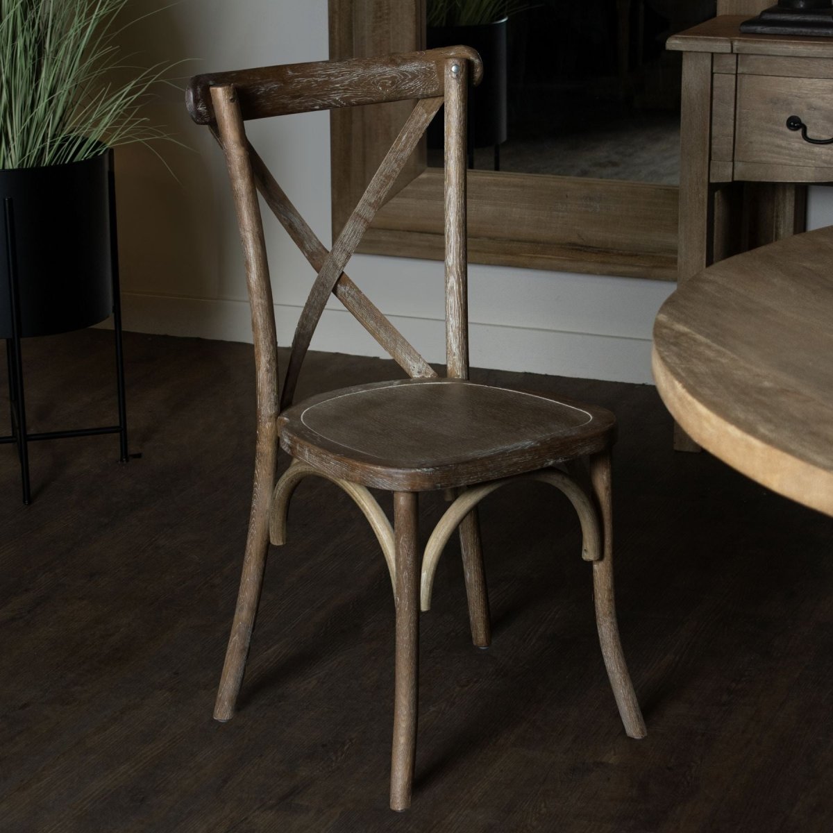 Light Oak Cross Back Dining Chair - OPULENT co