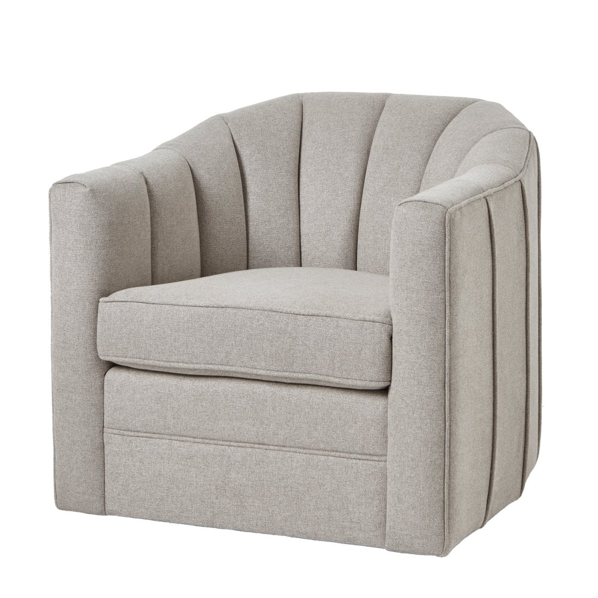 Lily Swivel Chair In Oatmeal Twill - OPULENT Co