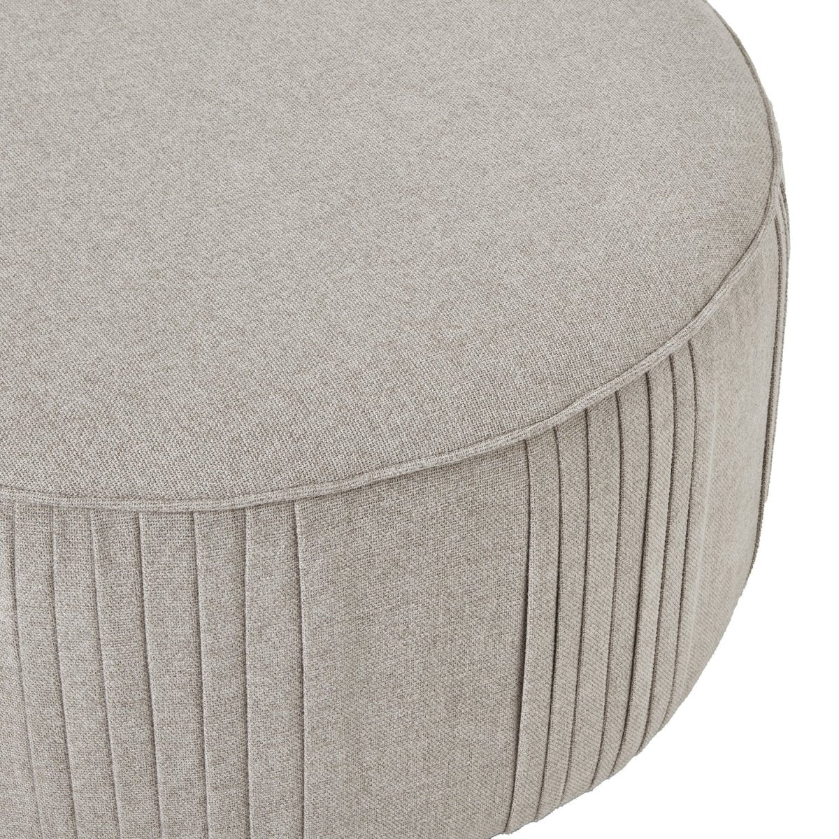 Lily Swivel Ottoman In Oatmeal Twill - OPULENT co