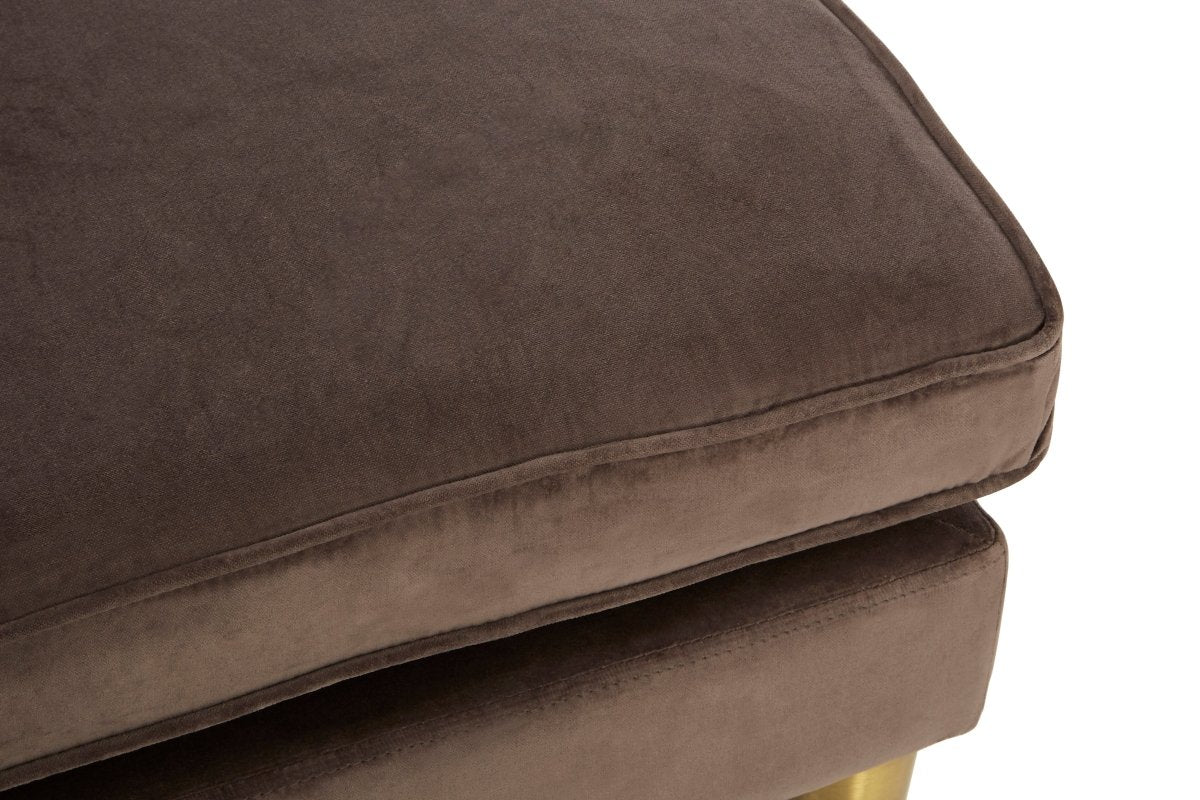 Luxe Grey Velvet Left Arm Chaise Longue - OPULENT co