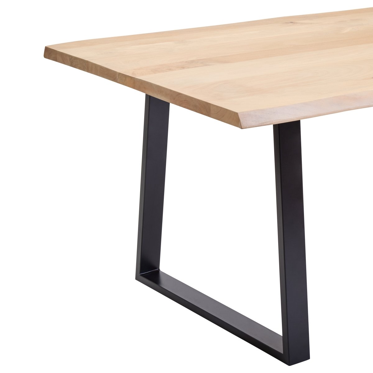 Marivon Mango Wood Live Edge Black Metal Legs Dining Table - OPULENT Co