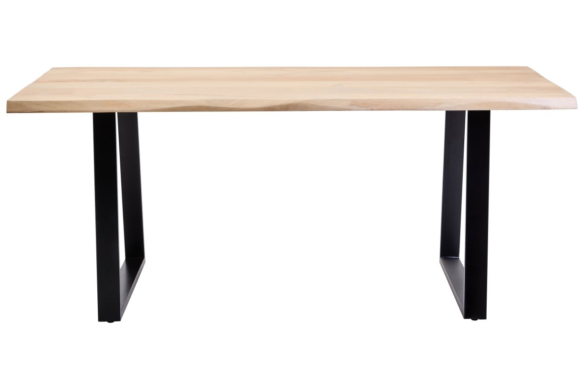 Marivon Mango Wood Live Edge Black Metal Legs Dining Table - OPULENT Co
