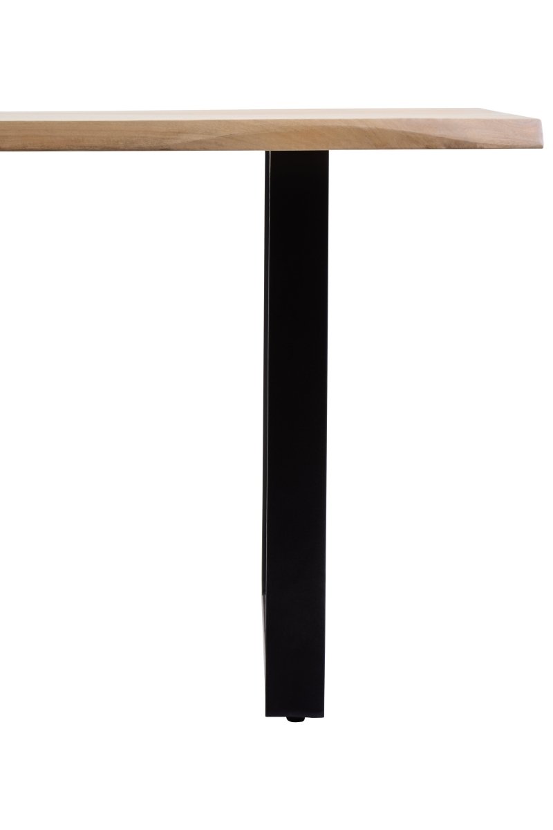 Marivon Mango Wood Live Edge Black Metal Legs Dining Table - OPULENT Co