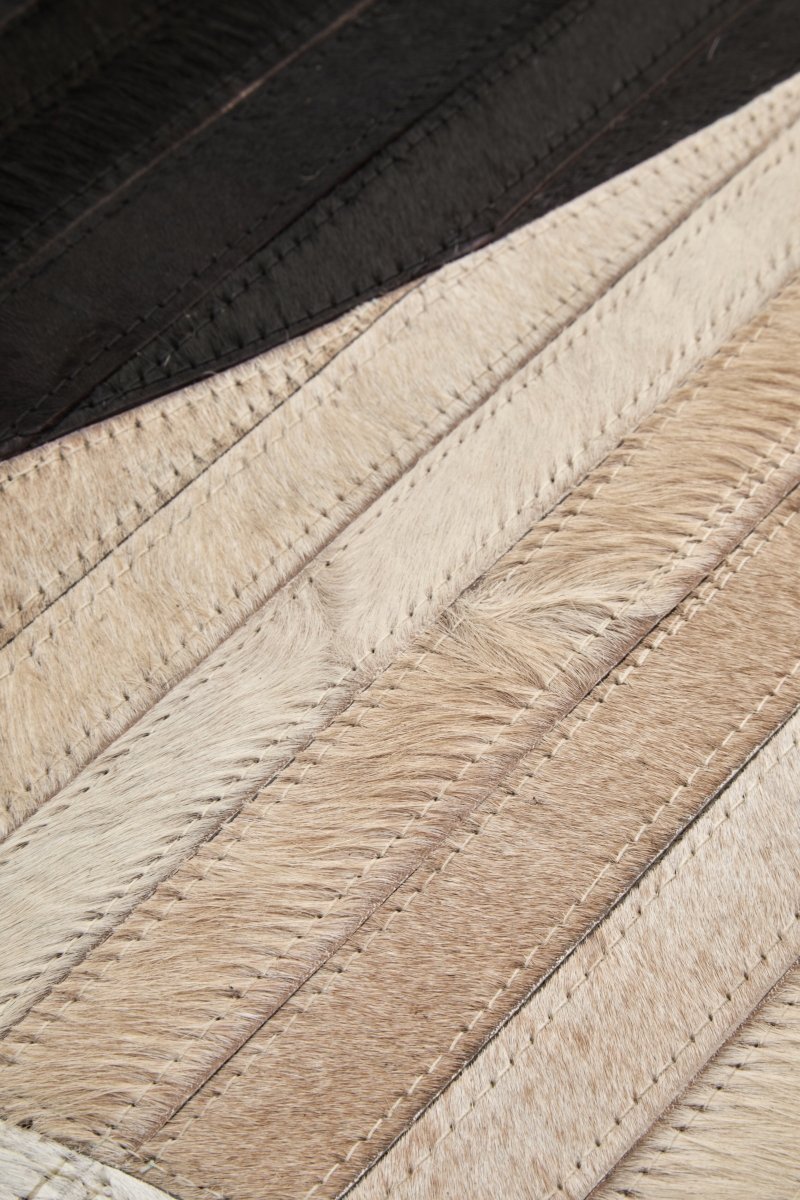 Matto Safira Large Abstract Hair On Leather Rug - OPULENT Co