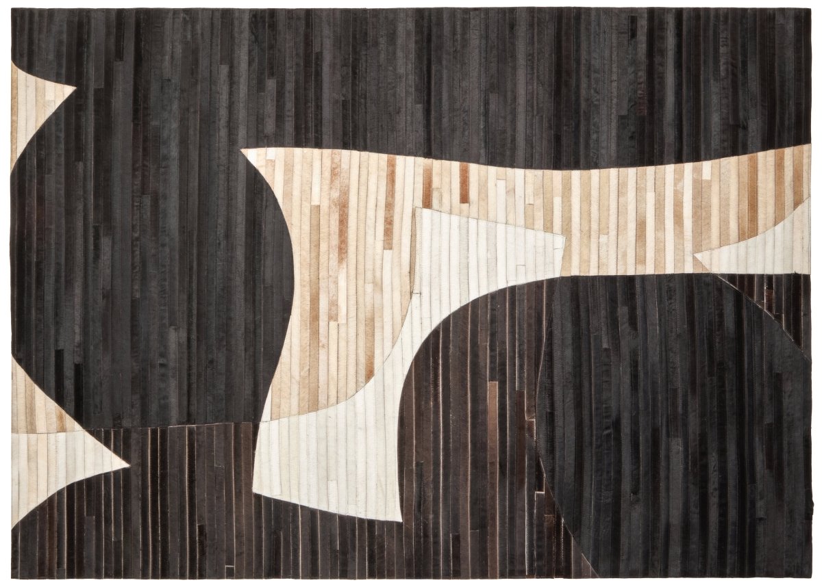 Matto Safira Large Abstract Hair On Leather Rug - OPULENT Co