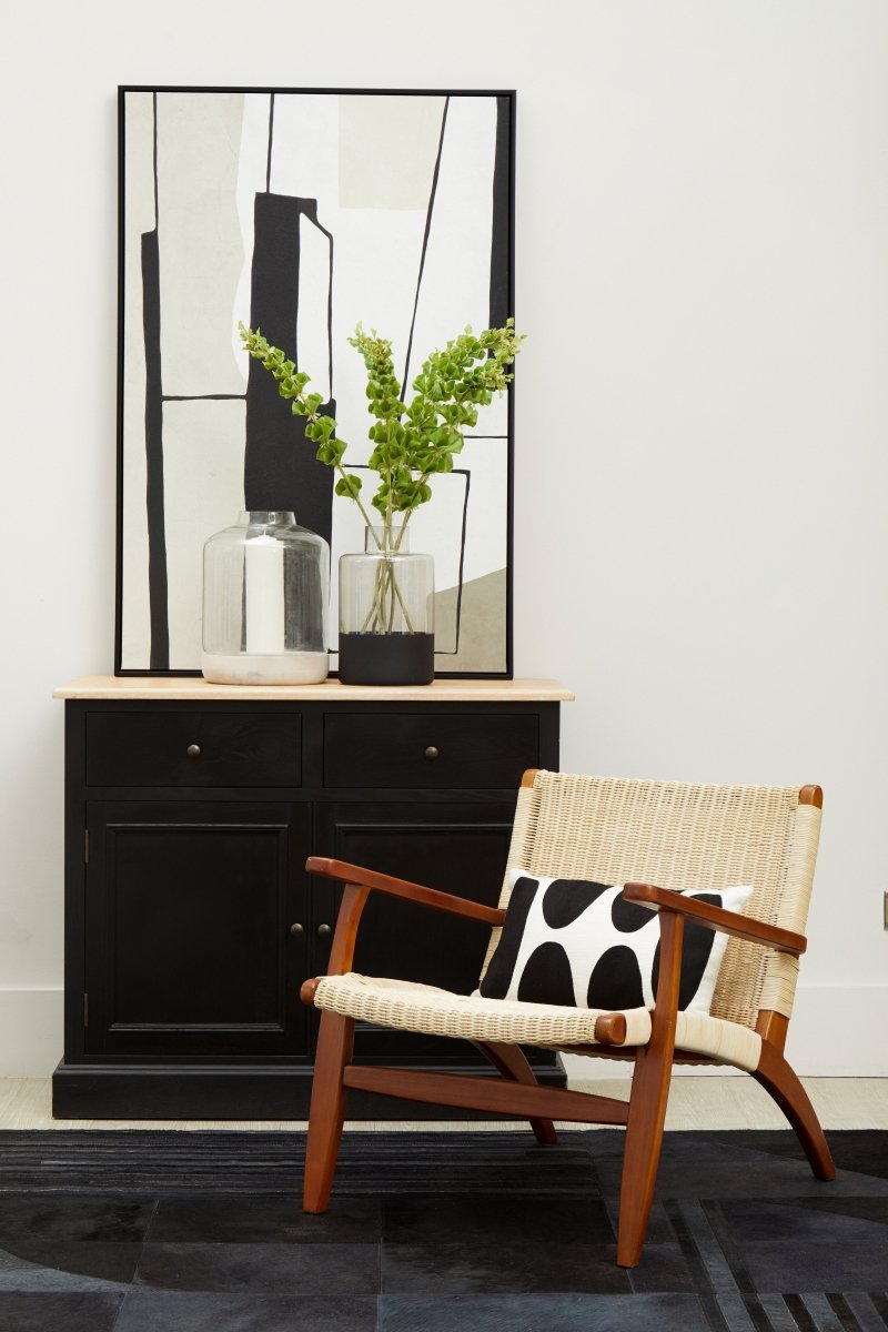 Matto Safira Large Deco Black And Grey Hair On Leather Rug - OPULENT Co