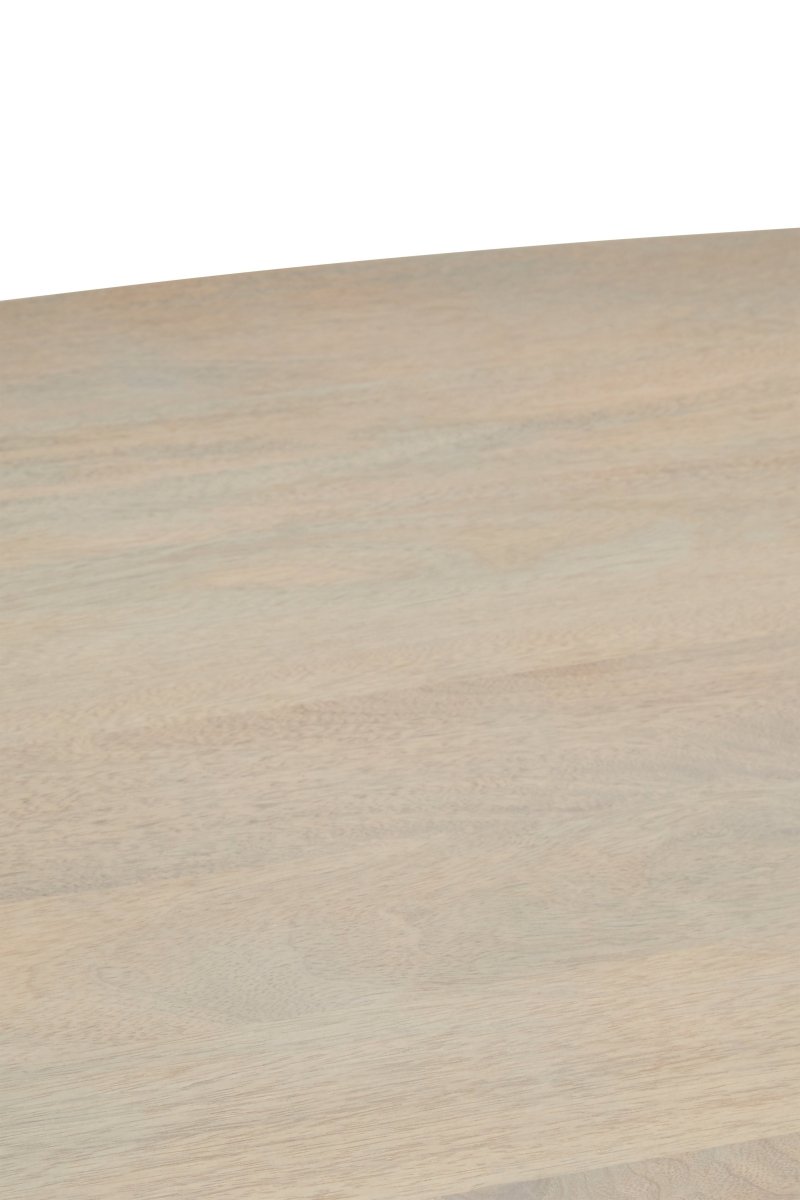 Morello Mango Wood Grey Finish Ridge Detail Oval Dining Table - OPULENT Co