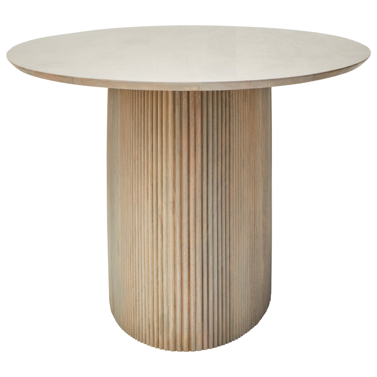 Morello Mango Wood Grey Finish Ridge Detail Oval Dining Table - OPULENT Co