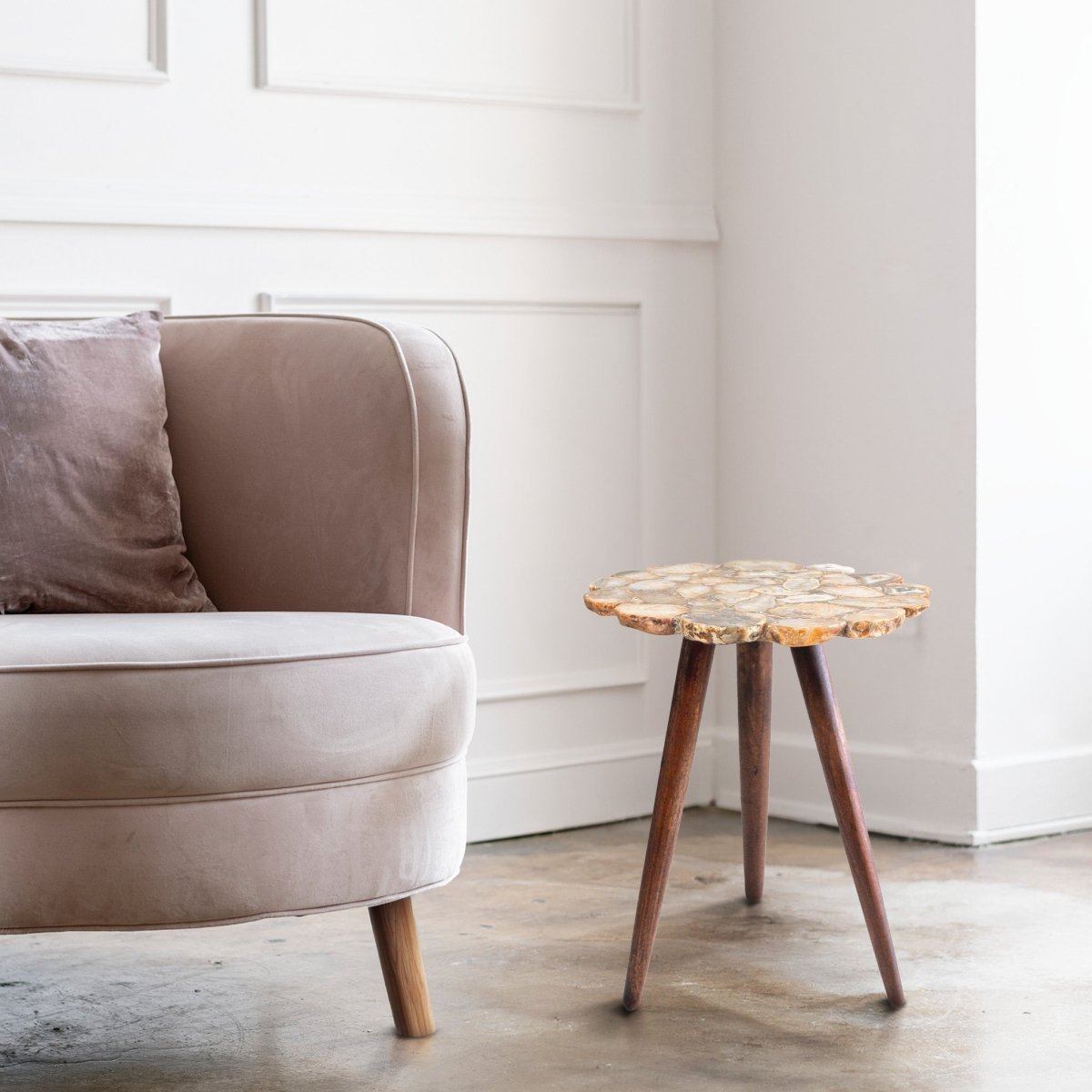 Myra Natural Agate End Table - OPULENT Co