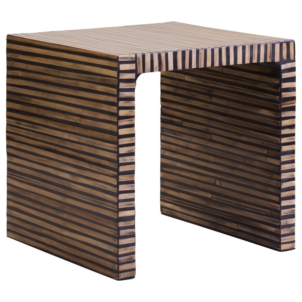 Nivara Bamboo Inlay Side Table - OPULENT Co