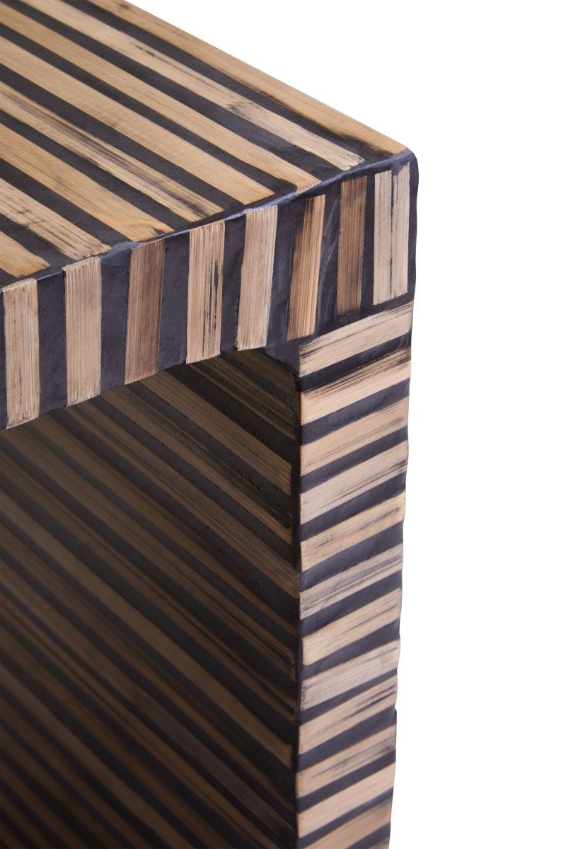 Nivara Bamboo Inlay Side Table - OPULENT Co