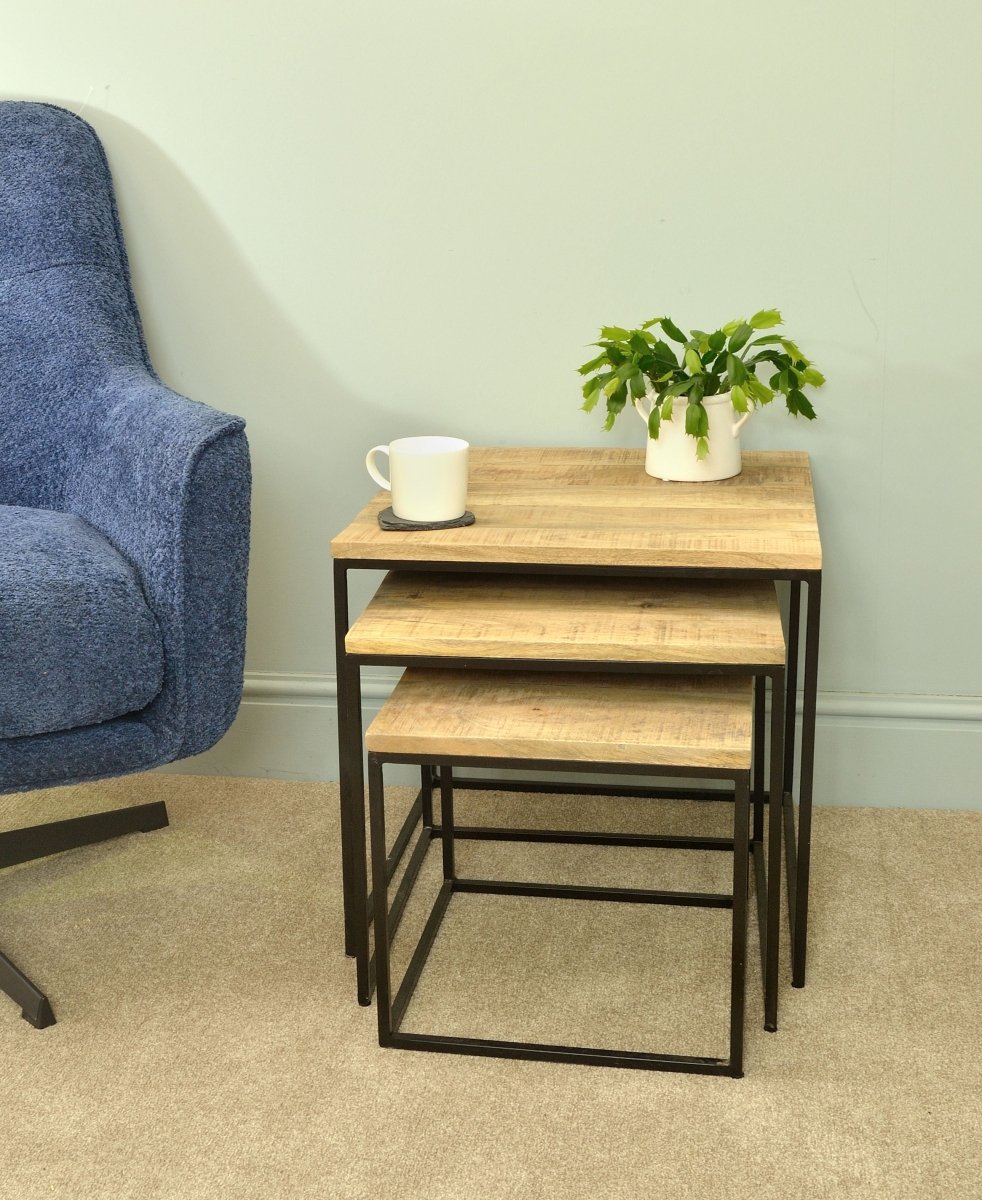 Old Empire Square Nest of 3 Tables - OPULENT Co