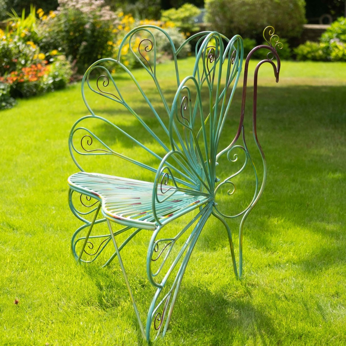 PEACOCK Metal CHAIR | Vintage Green - OPULENT co