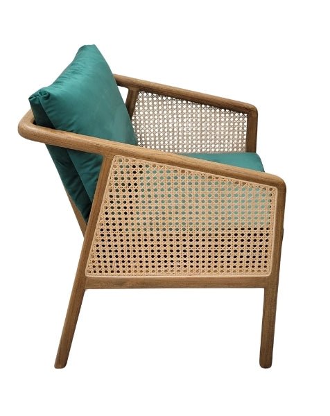 Rattan Occasional Chair in Green - OPULENT Co