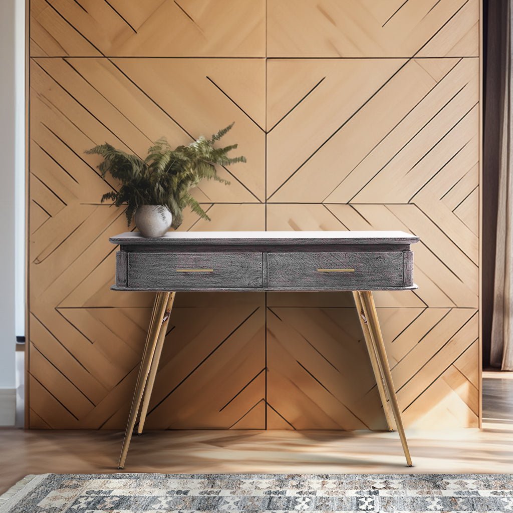 Regal Royal Two Drawer Wooden Console Table - OPULENT Co