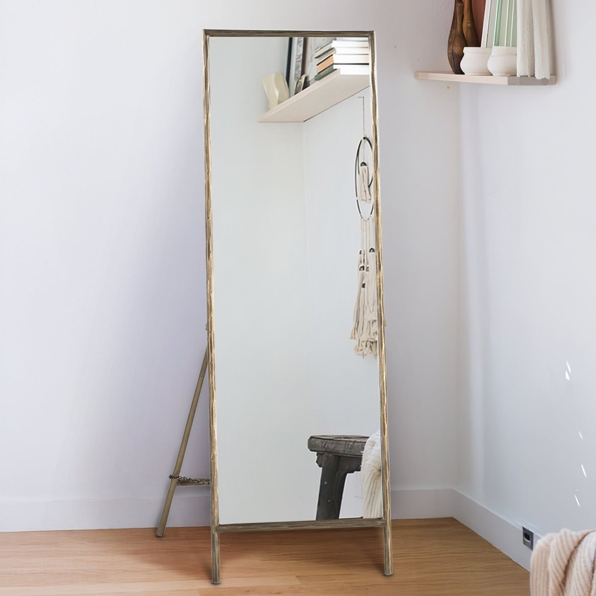 Rone Floor Stand Iron Mirror - OPULENT Co