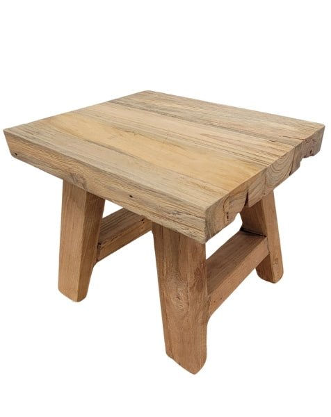 Rustic Teak Small Stool - OPULENT Co