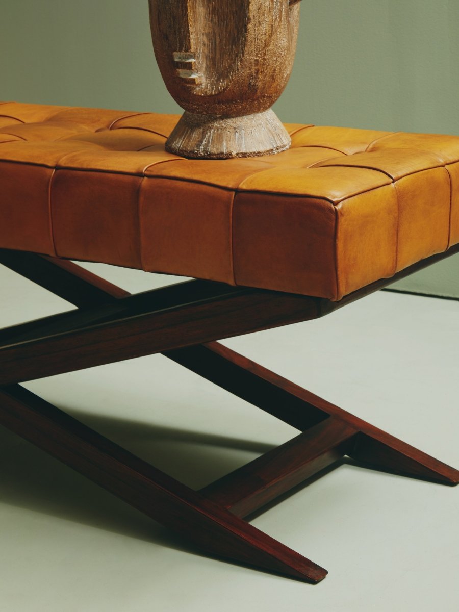 Sapa Bench With Cross Base - OPULENT co
