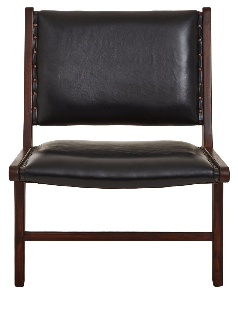 Sapa Genuine Black Cow Leather Chair - OPULENT Co