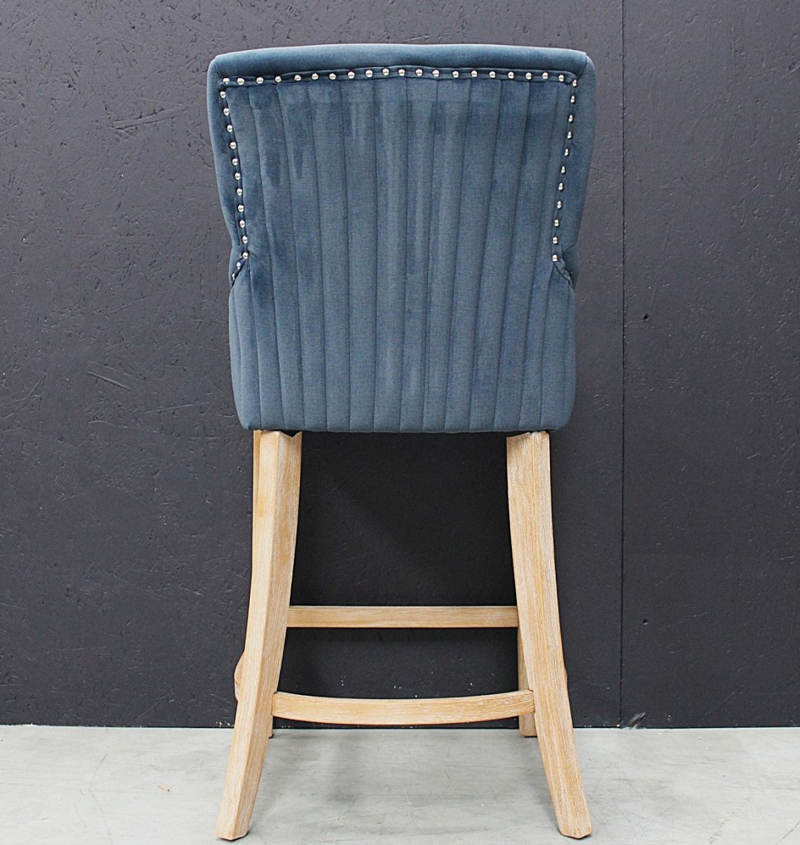 Scott Bar Stool in Velvet Dark Midnight - OPULENT Co