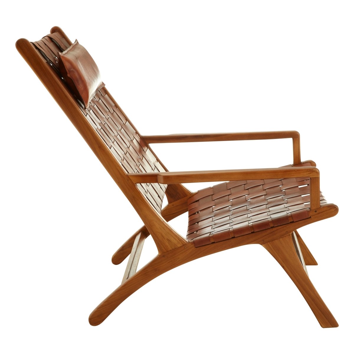 Senja Teak Wood And Leather Chair - OPULENT co