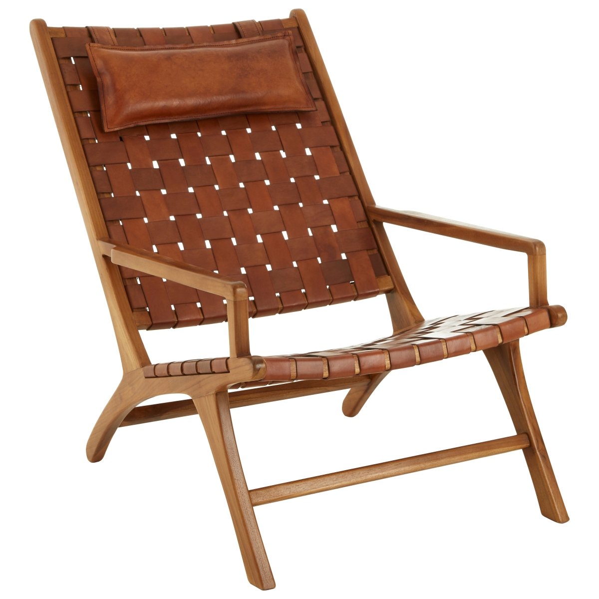 Senja Teak Wood And Leather Chair - OPULENT co