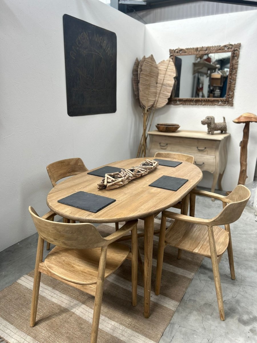 Shoreditch Dining Chair with Arms in Teak - OPULENT Co