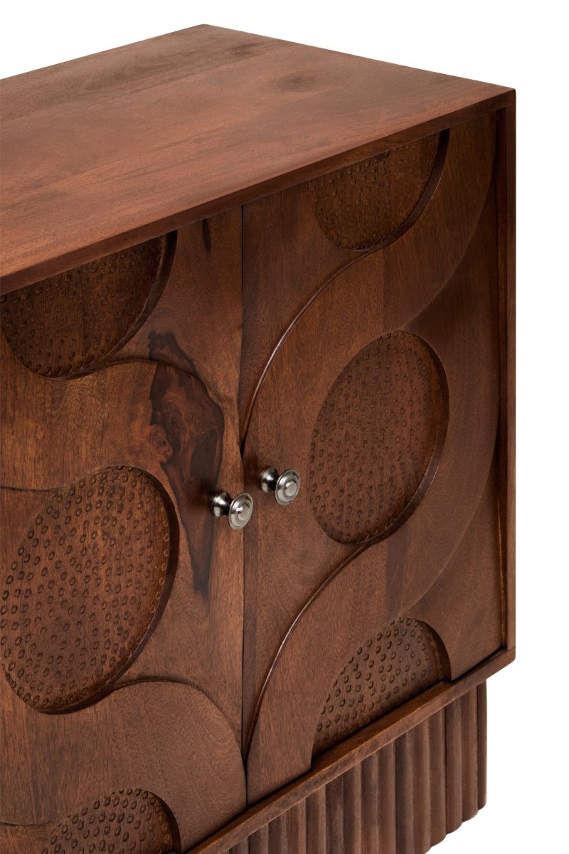 Silvara Four Door Mango Wood Hammered Sideboard - OPULENT Co