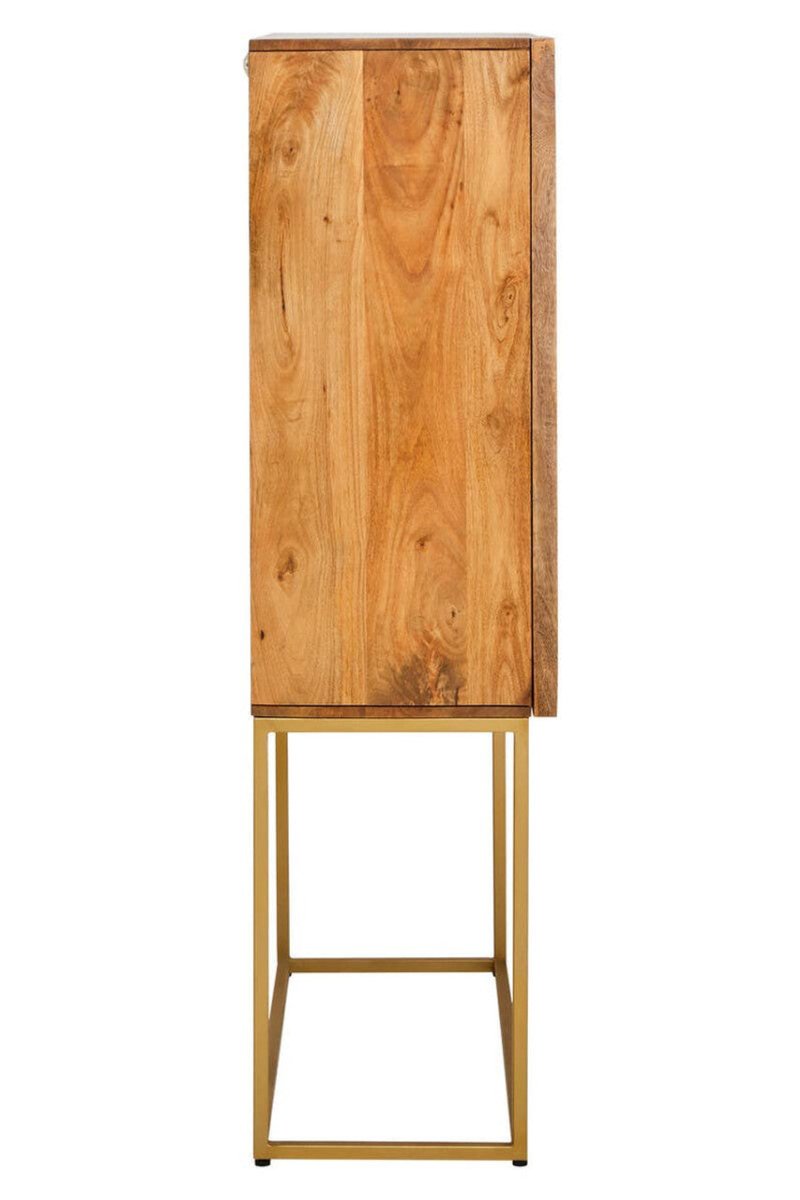 Teyora Paper Rope Detail Two Door Mango Wood Cabinet - OPULENT Co