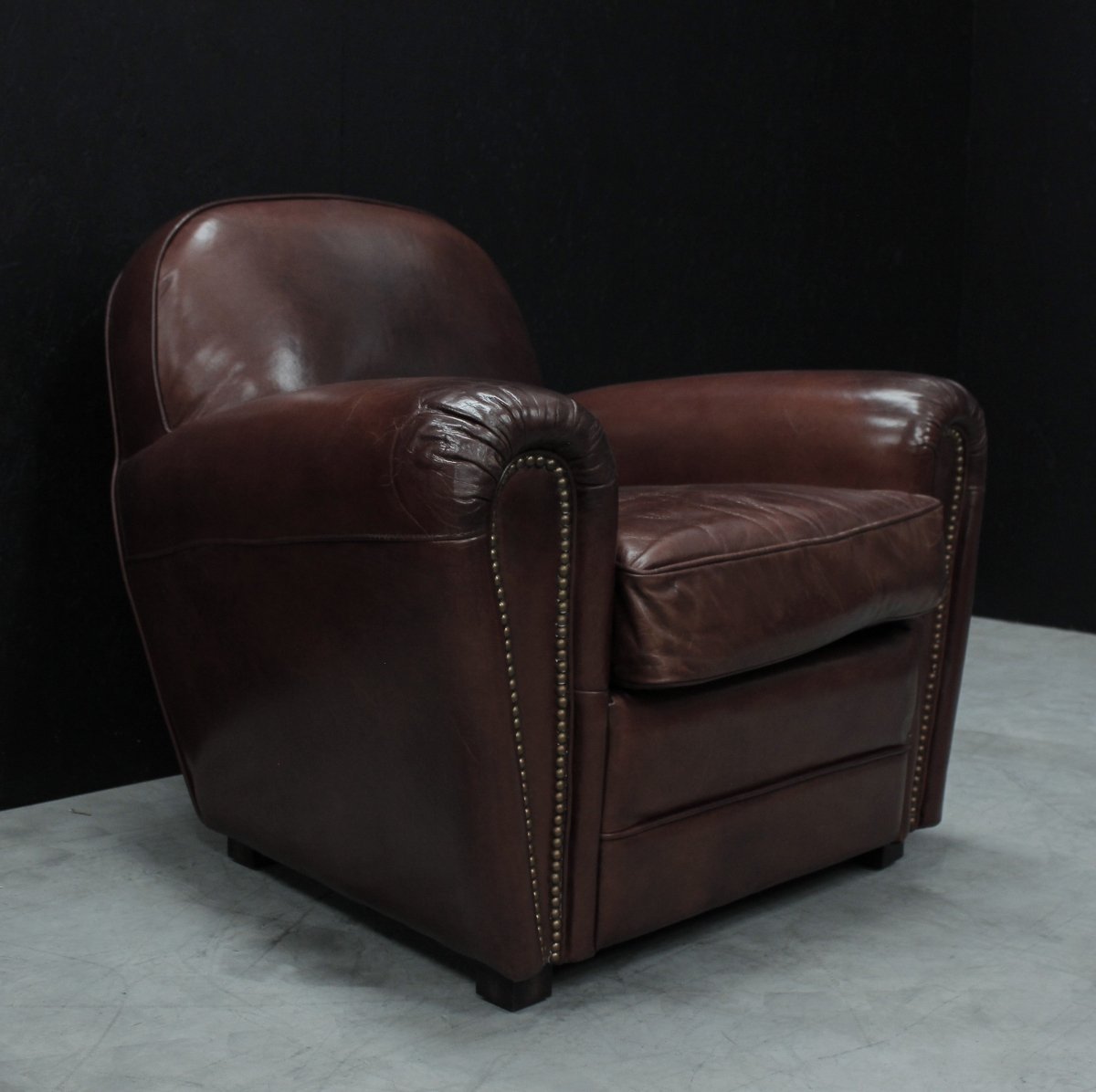 Vintage Leather Art Deco Style Armchair - OPULENT Co