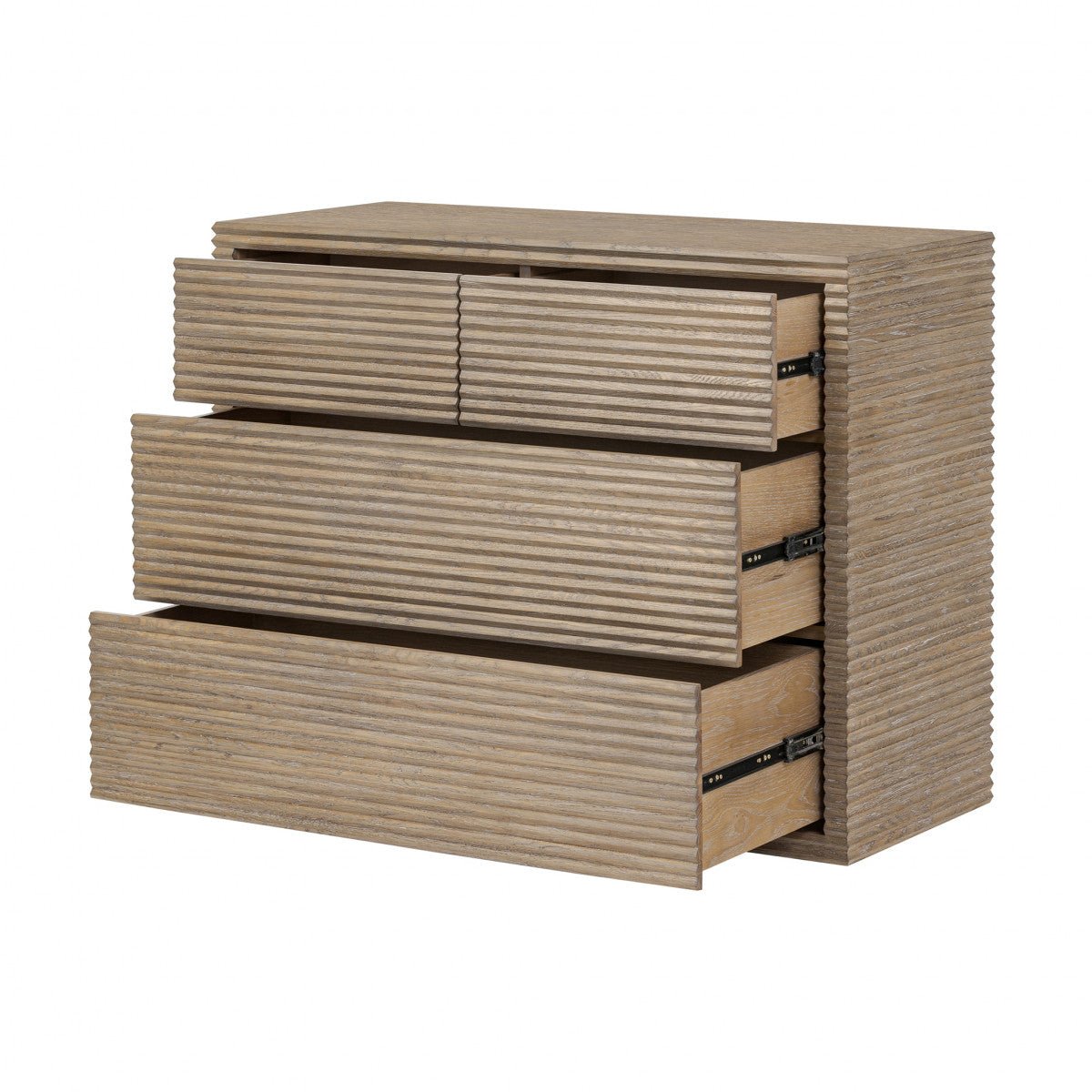Wickham Ribbed Oak Chest of Drawers - OPULENT co