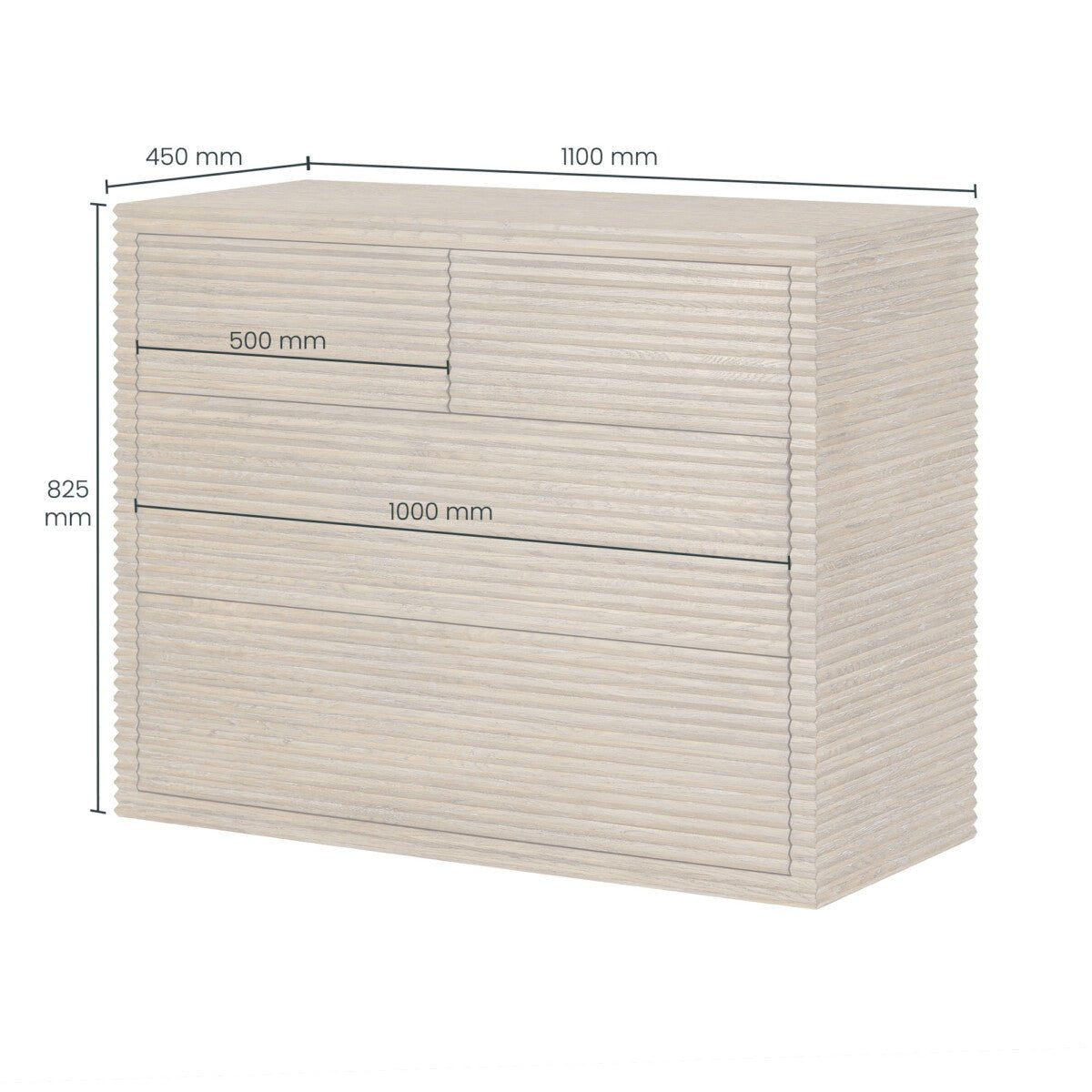Wickham Ribbed Oak Chest of Drawers - OPULENT co
