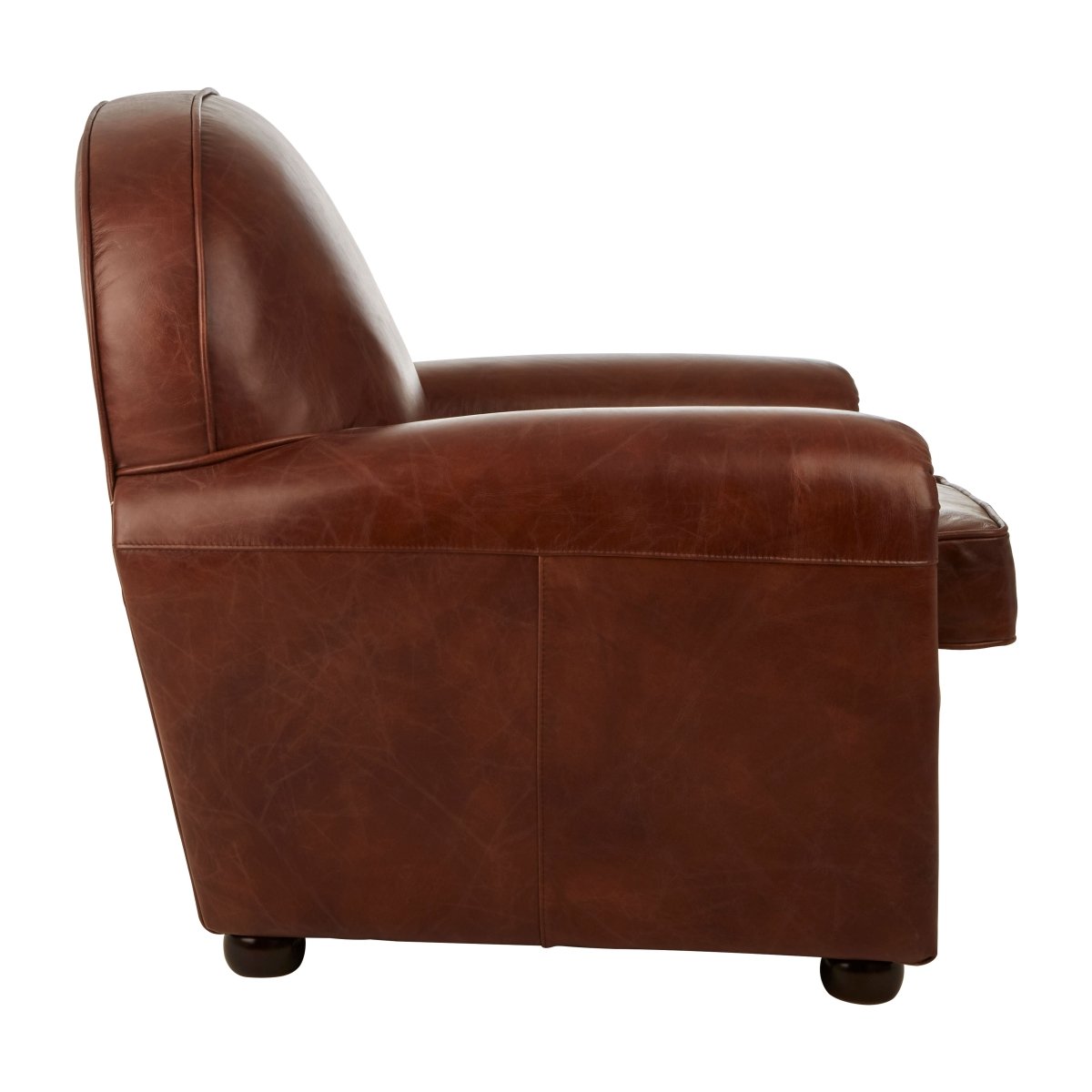 Winston Coffee Leather Classic Armchair - OPULENT co