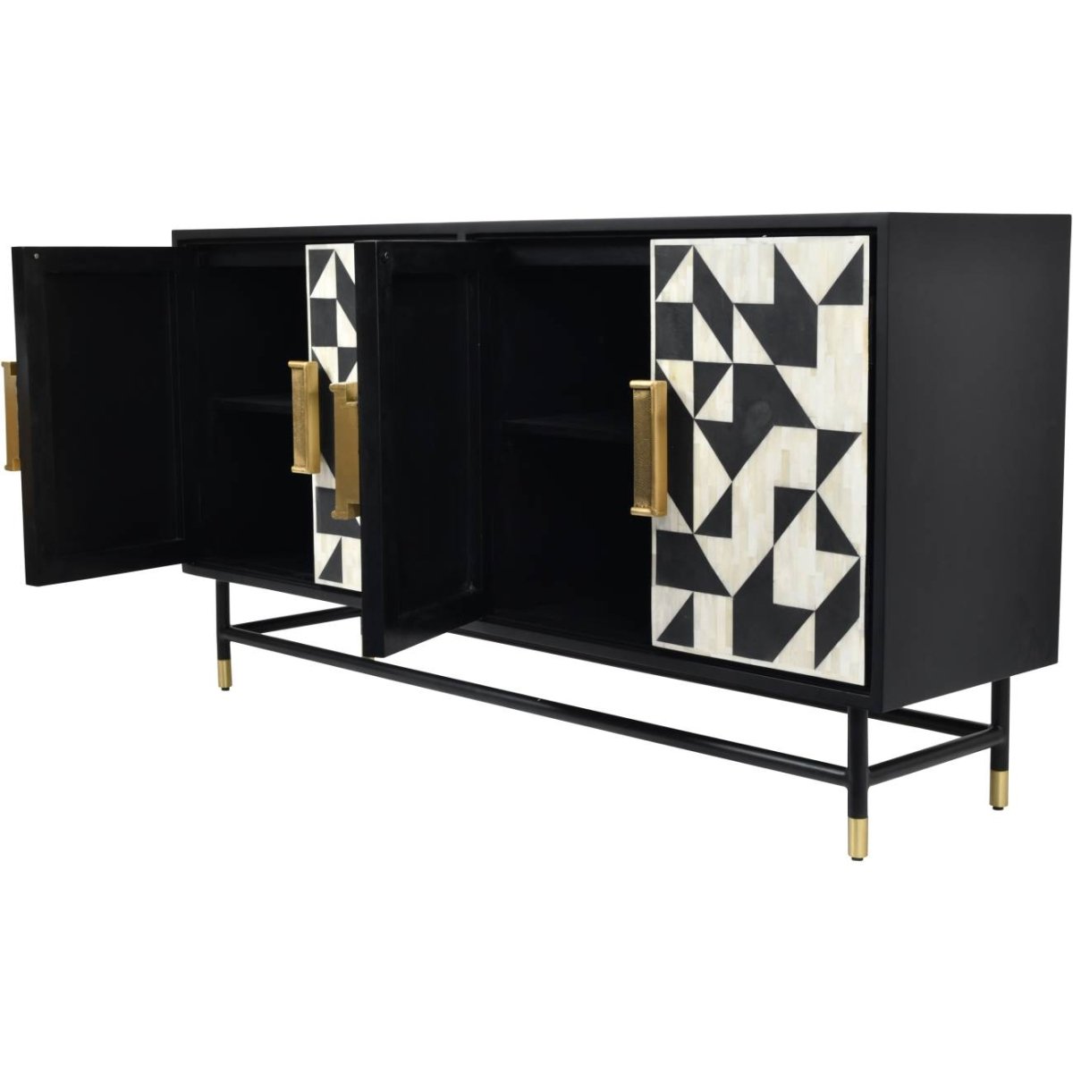 Wolseley Bone Inlay Four Door Buffet Cabinet - OPULENT co