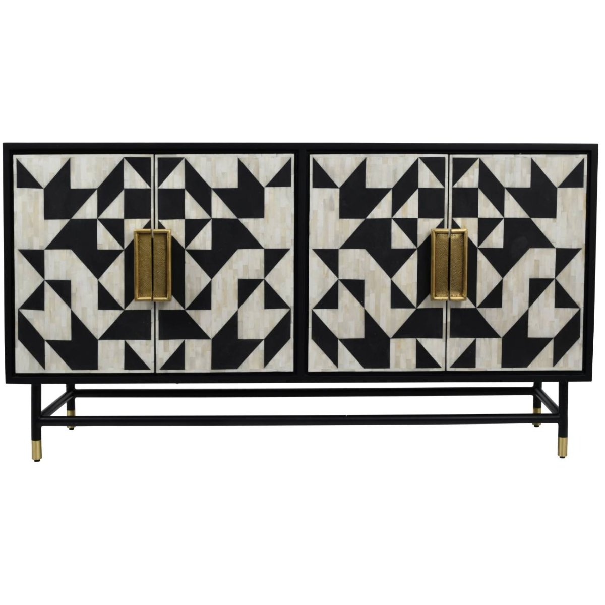 Wolseley Bone Inlay Four Door Buffet Cabinet - OPULENT co