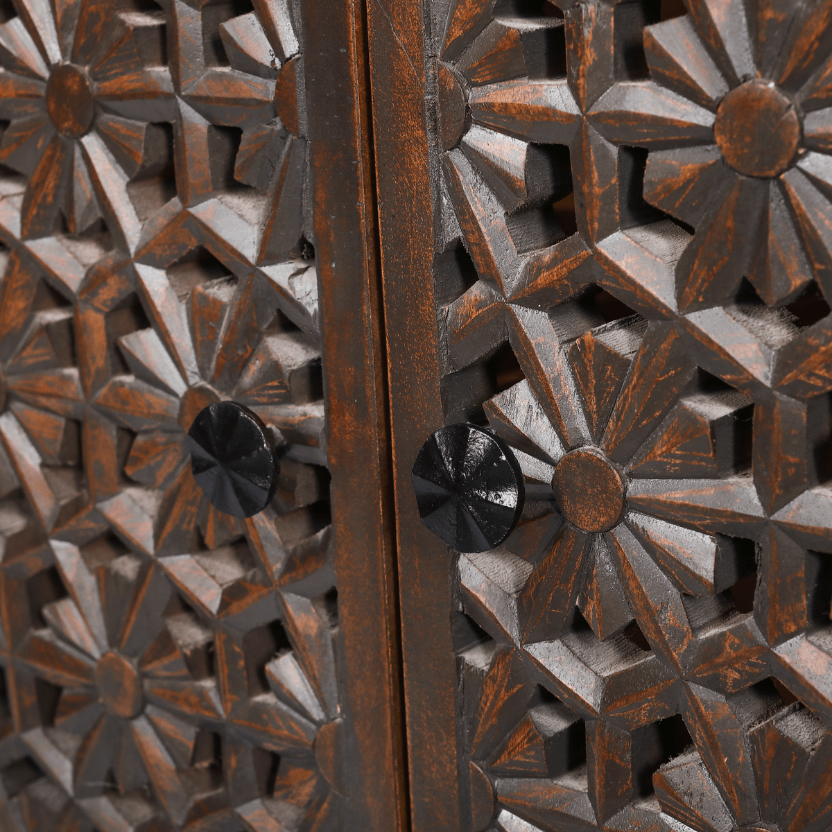 Zaayah Cut Work Two Door Wooden Cabinet - OPULENT Co