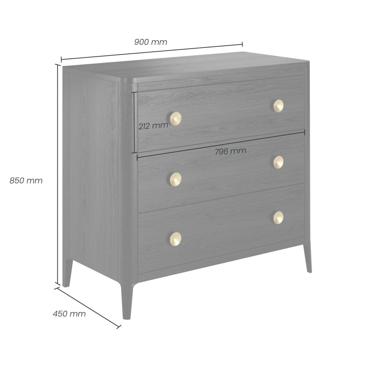 Abberley Chest of Drawers - Black - OPULENT co