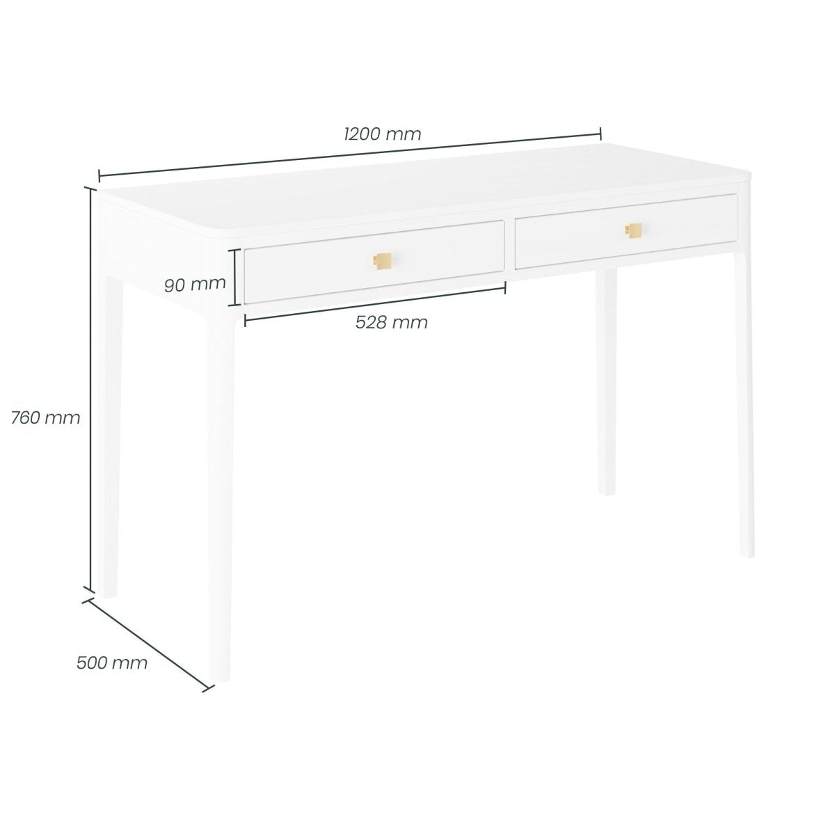 Abberley Desk White - OPULENT co