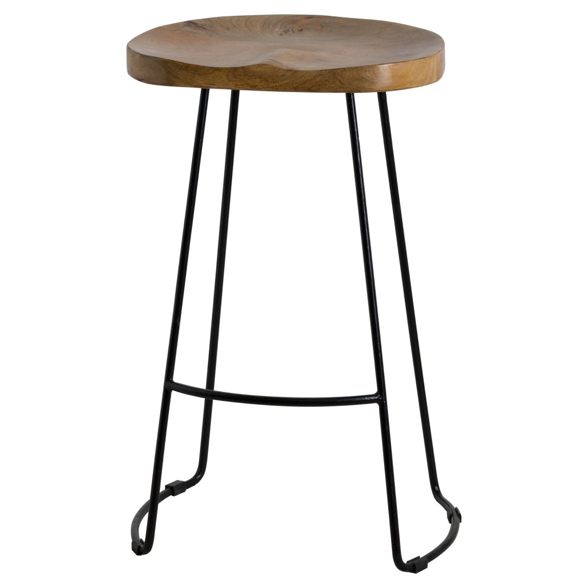 Franklin Hardwood Shaped Barstool - OPULENT co
