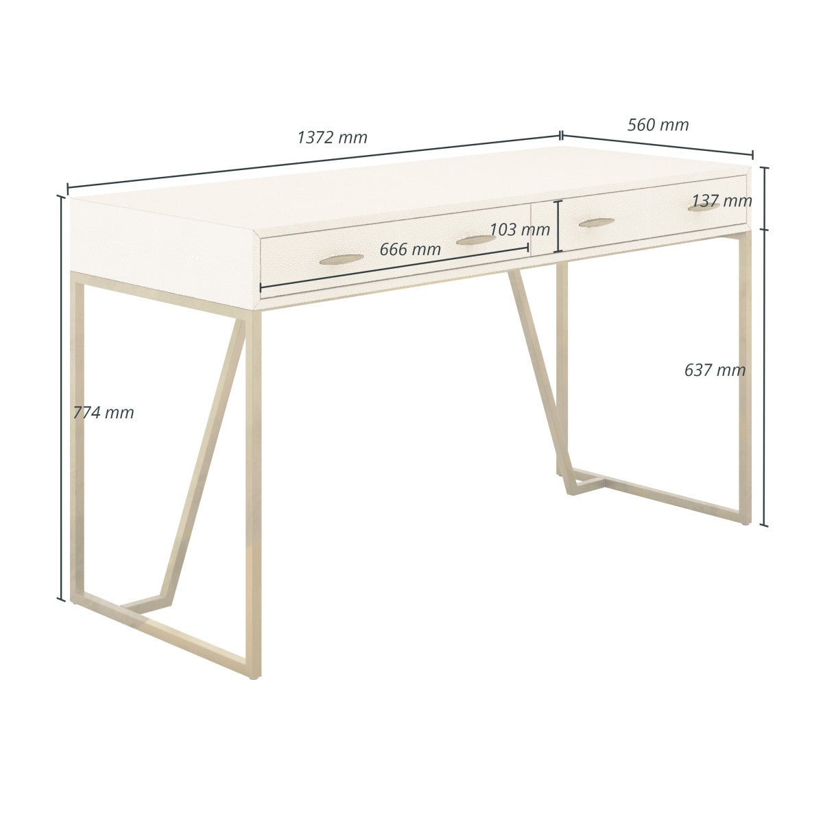 Hampton Desk | Ivory Shagreen - OPULENT co